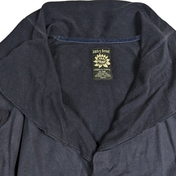 Lucky Brand Wrap Kimono Jingo Sleeve Design Black Pockets Size Medium - Picture 3 of 10